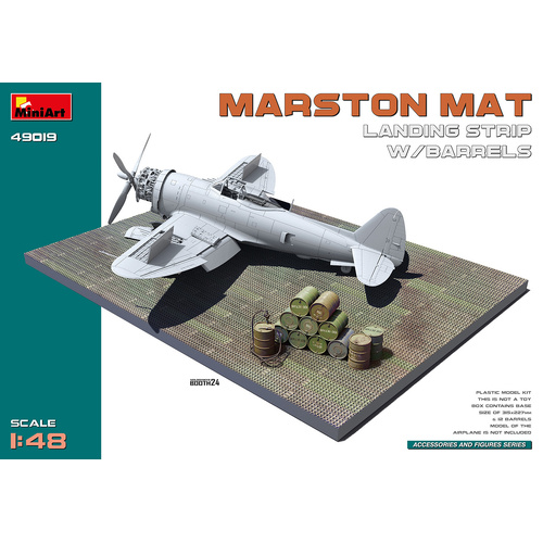 MiniArt 1/48 Marston Mat Landing Strip w/Barrels Plastic Model Kit