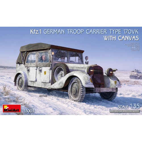 MiniArt 1/35 Kfz.1 German Troop Carrier Type 170VK w/Canvas Plastic Model Kit