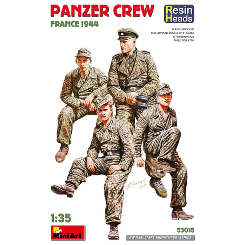 MiniArt 1/35 Panzer Crew. France 1944. Resin Heads Plastic Model Kit
