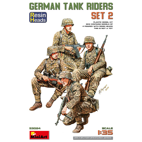 MiniArt 1/35 German Tank Riders Set 2. Resin Heads Plastic Model Kit