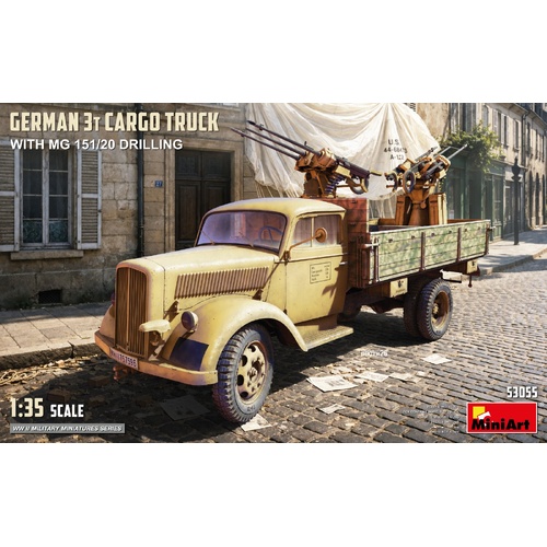 MiniArt 1/35 German 3t Cargo Truck with  MG 151/20 Drilling Plastic Model Kit
