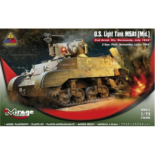 Mirage 1/72 U.S. Light Tank M5A1 (Mid.) '2nd Armoured Division Normandy, July 1944'
