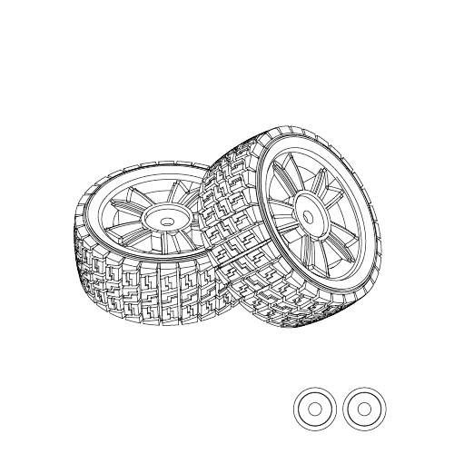 MJX 14301 Tires (Rubber) (2pcs) [1415A1]