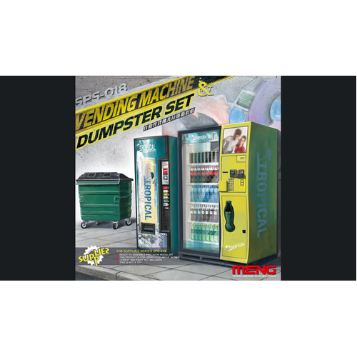Meng 1/35 Vending Machine & Dumpster Set Plastic Model Kit
