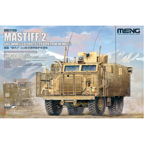 Meng 1/35 British Mastiff 2 6X6 Wheeled Protected Patrol Vehicle Plastic Model Kit