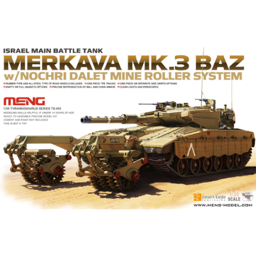 Meng 1/35 Israel Main Battle Tank Merkava Mk.3 BAZ w/Nochri Dalet Mine Roller System Model Kit