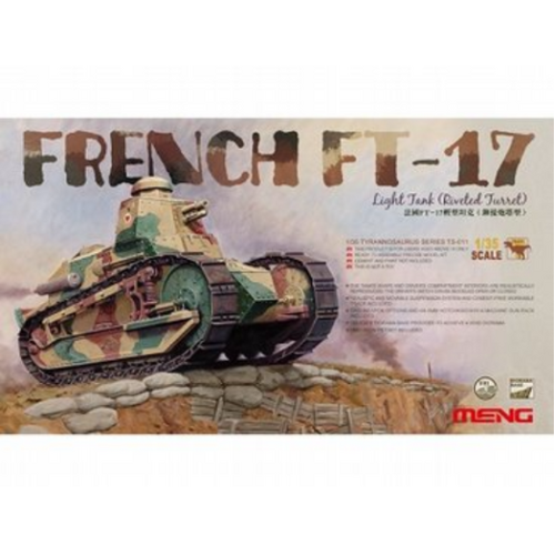 Meng 1/35 French FT-17 Light Tank (Riveted Turret) Plastic Model Kit