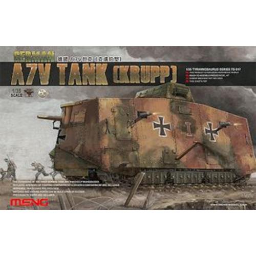 Meng 1/35 German A7V Tank(Krupp) Plastic Model Kit with "MEPHISTO" Decals