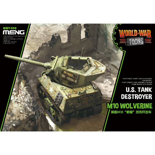 Meng U.S. Tank Destroyer M10 Wolverine (Cartoon Model) Plastic Model Kit