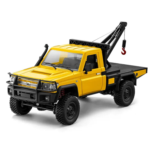 MN Models 1/12 Toyota LC79 4WD RC Crawler Yellow w/Crane Attachment