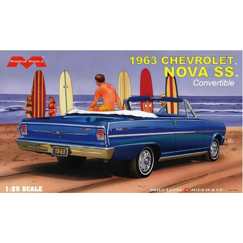 Moebius 1/25 1963 Chevrolet Nova SS Convertible Plastic Model Kit
