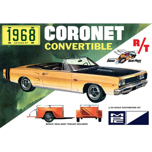 MPC 1/25 1968 Dodge Coronet Convertible w/Trailer Plastic Model Kit