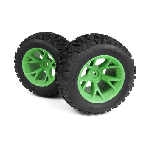 Maverick Mounted Linebacker Tire on MT Wheel (Green/2pcs) [150682]