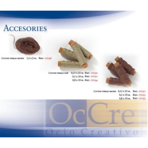 OCCRE COTTON THREAD(BROWN) O.5MMX10M 2 REELS