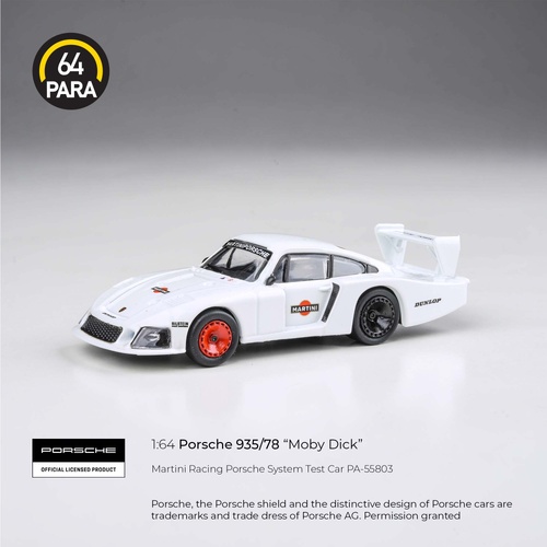 Para64 1/64 Porsche 935/78 Martini Racing Porsche System Test Car LHD Diecast Model Car