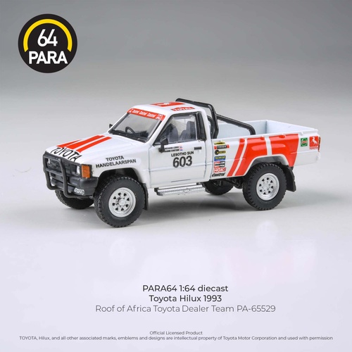 Para64 1/64 Toyota Hilux 1993 Roof of Africa Toyota Dealer Team RHD Diecast Model Car