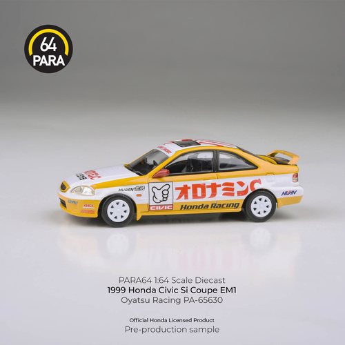 Para64 1/64 1999 Honda Civic EM1 Oyatsu Racing LHD Diecast Model Car