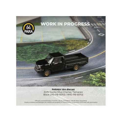 Para64 1/64 2025 Toyota Hilux Champ Tamaraw Black RHD Diecast Model Car