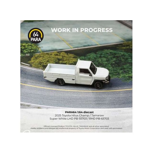 Para64 1/64 2025 Toyota Hilux Champ Tamaraw Super White RHD Diecast Model Car