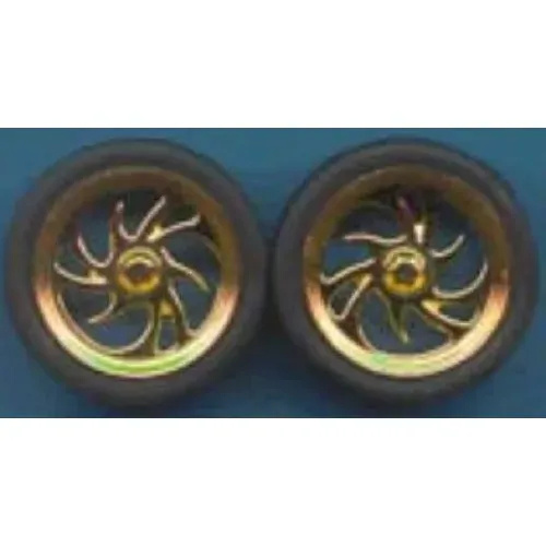 Pegasus 1/24 "Diablo's" Rims W/Tires Gold for Scale Models [1248]