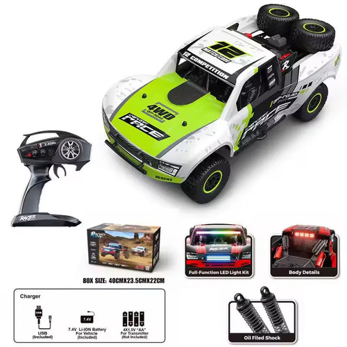 Racing Rally RC 1/12 Brushed 4WD RTR RC Short Course Truck Green