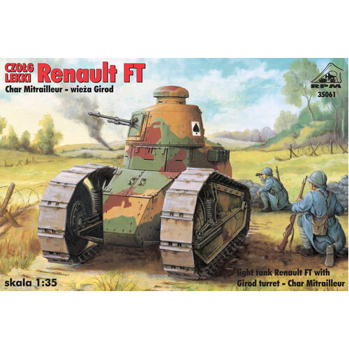 RPM 1/35 Renault FT-17 Char Mitrailleur - turret Girod (new decal ) Plastic Model Kit
