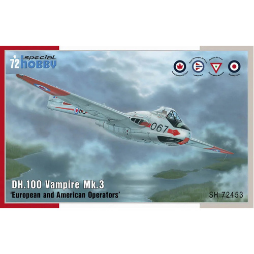 Special Hobby 1/72 DH.100 Vampire Mk.3 'European and American Operators' Plastic Model Kit