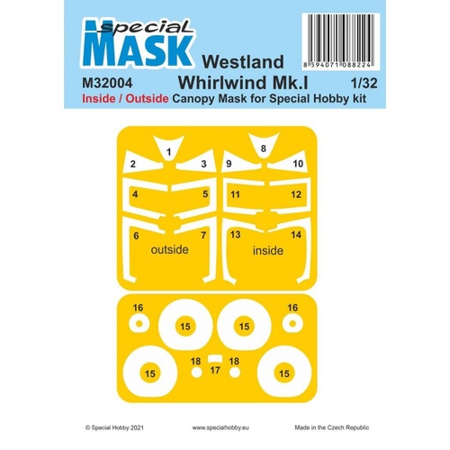 Special Hobby 1/32 Westland Whirlwind Mk.I Inside/Outside MASK