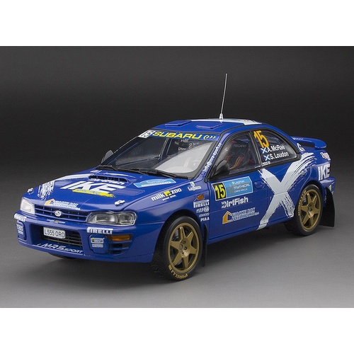 Sun Star 1/18 Subaru Impreza 555 - #15 Alister McRae/Stuart Loudon - Logiman Mythical Cars Rally 2023 (limited edition 999pcs)