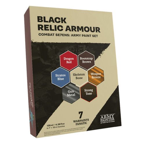 The Army Painter Combat Se7ens: Black Relic Armour Acrylic Paint Set