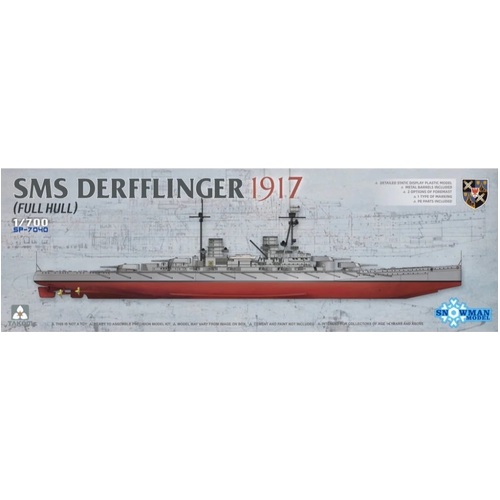 Takom 1/700 SMS Derfflinger 1917 (Full Hull) w/metal barrels (Snowman) Plastic Model Kit [SP-7040]