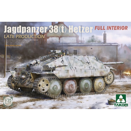 Takom 1/35 Jagdpanzer 38(t) Hetzer Late Production w/ Full Interior Plastic Model Kit