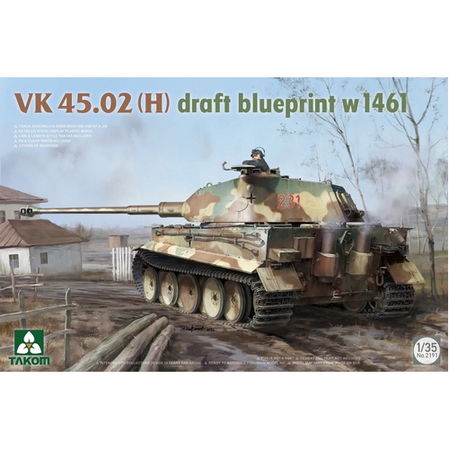 Takom 1/35 VK45.02(H) Draft Blueprint w1461 Plastic Model Kit