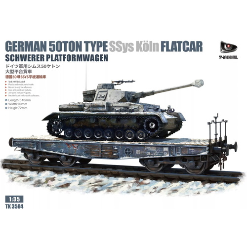 T-Model 1/35 German 50T Type SSys Schwerer Platormwagen (Tank Not Include) Plastic Model Kit