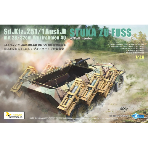Vespid 1/35 Sd.Kfz.251/1 Ausf.D mit 28/32cm Wurfrahmen 40 Stuka Zu Fuss w/Full Interior Plastic Model Kit