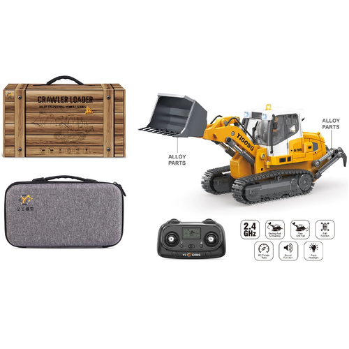 Yi Gong 1/50 R/C Crawler Loader (Soft Rubber Tracks + Black Metal Tracks)