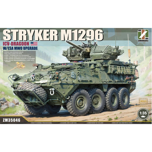 Zimi Model 1/35 Stryker M1296 ICV-Dragoon with ESA MWO Upgrade Plastic Model Kit