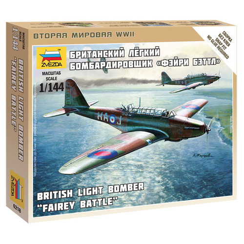 Zvezda 1/144 British Light Bomber Fairey Battle Plastic Model Kit